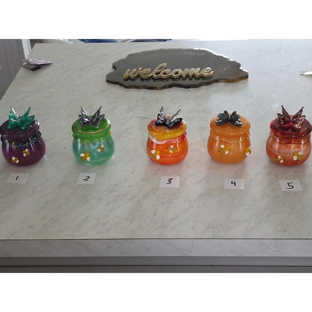 Handmade Resin Stash/Honey Pot Jar